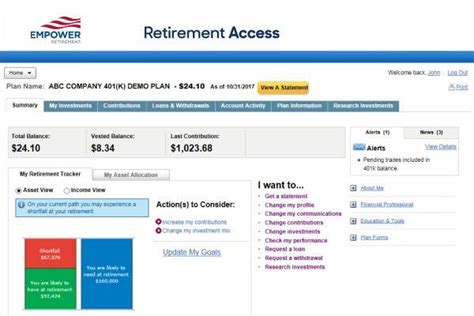 empower retirement 401k plan log in